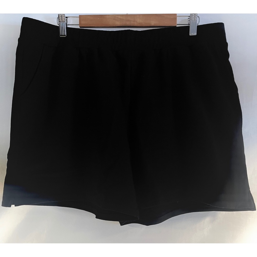 Grace The Perfect Fit Womens Black French Terry Pull On Shorts XL NWT